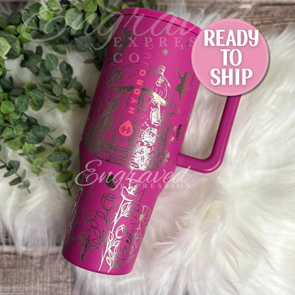 Engraved Hydrojug Tumbler | Mushroom Fairy Design | 40oz Stainless Steel Travel Bottle