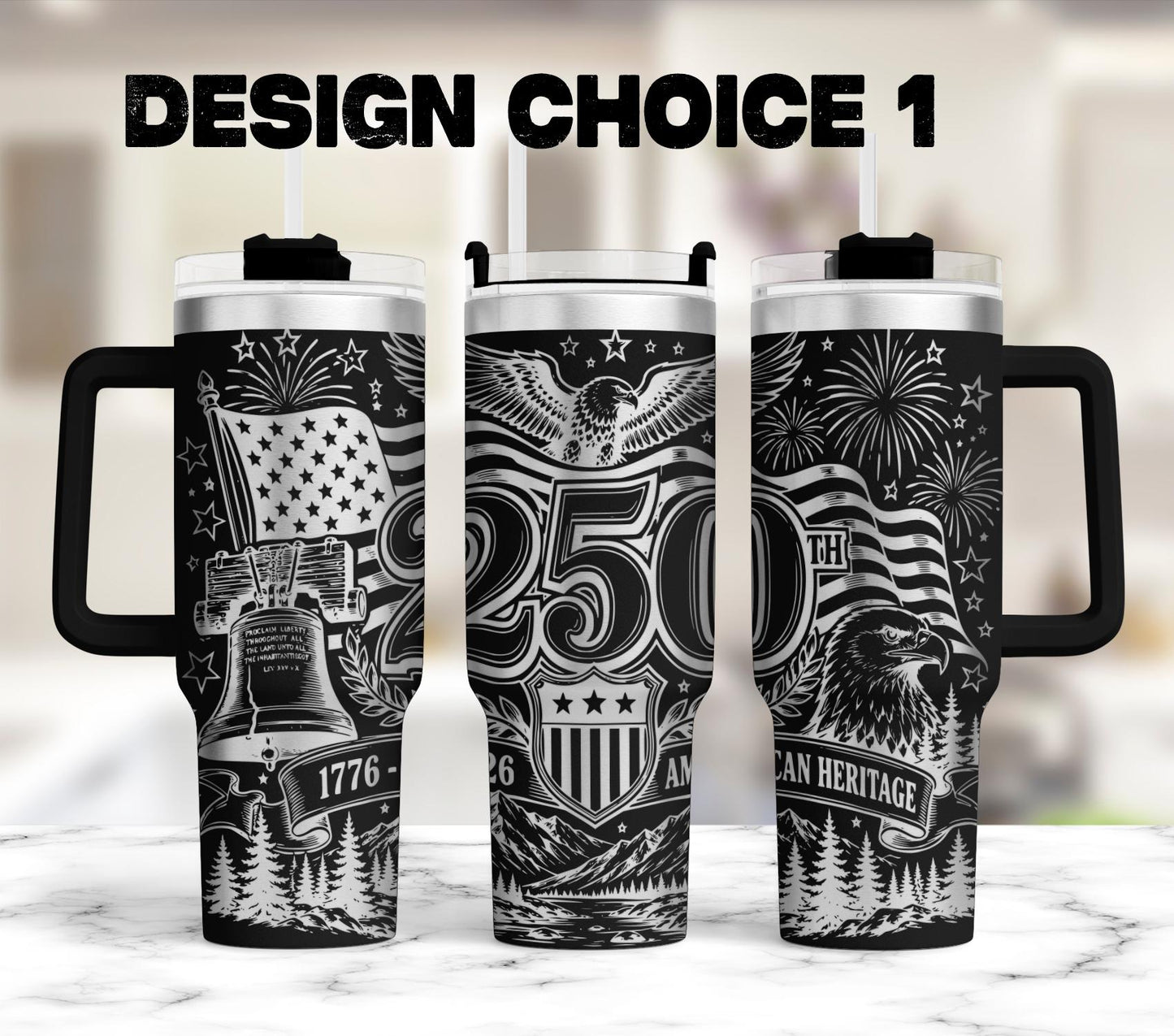 Engraved YETI Tumbler – Limited Edition USA 250th Anniversary Patriotic Cup Gift