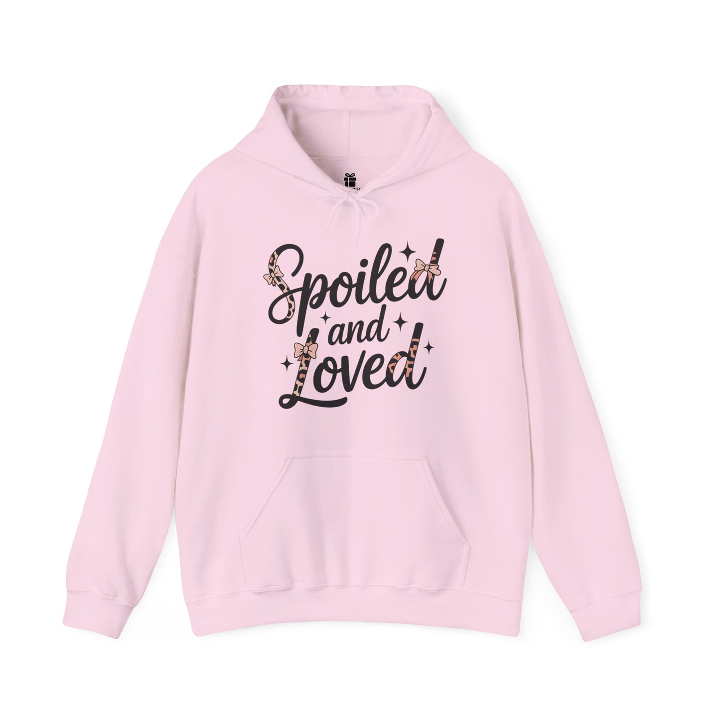 Spoiled and Loved Hoodie | Script Text with Stars and Bow