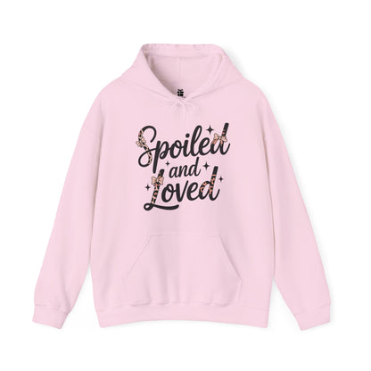 Spoiled and Loved Hoodie | Script Text with Stars and Bow