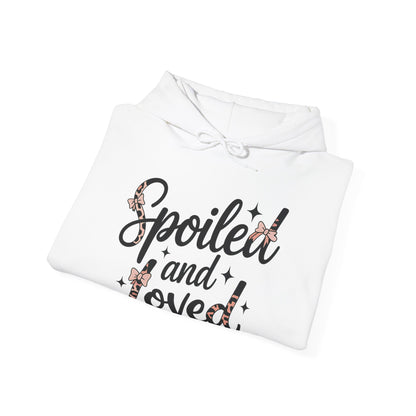 Spoiled and Loved Hoodie | Script Text with Stars and Bow