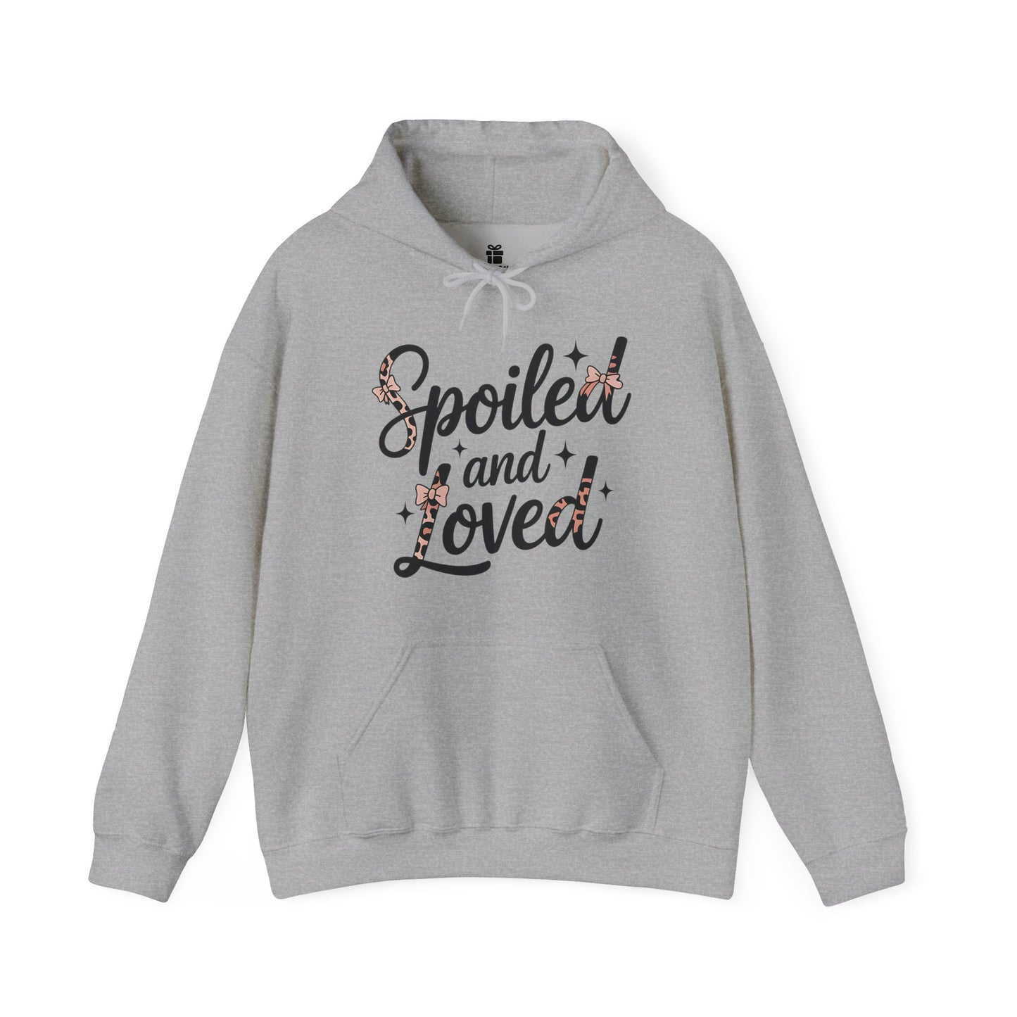 Spoiled and Loved Hoodie | Script Text with Stars and Bow