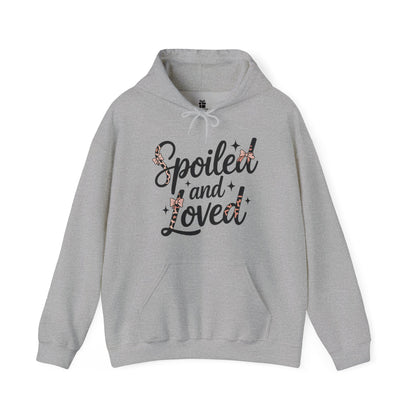 Spoiled and Loved Hoodie | Script Text with Stars and Bow