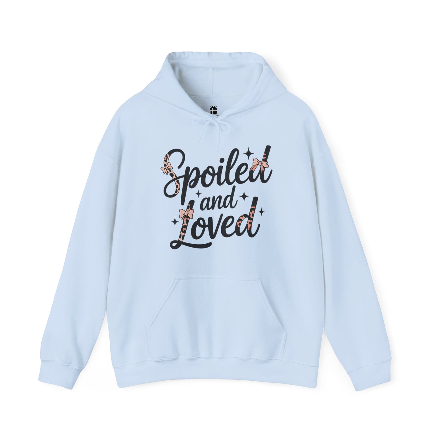 Spoiled and Loved Hoodie | Script Text with Stars and Bow