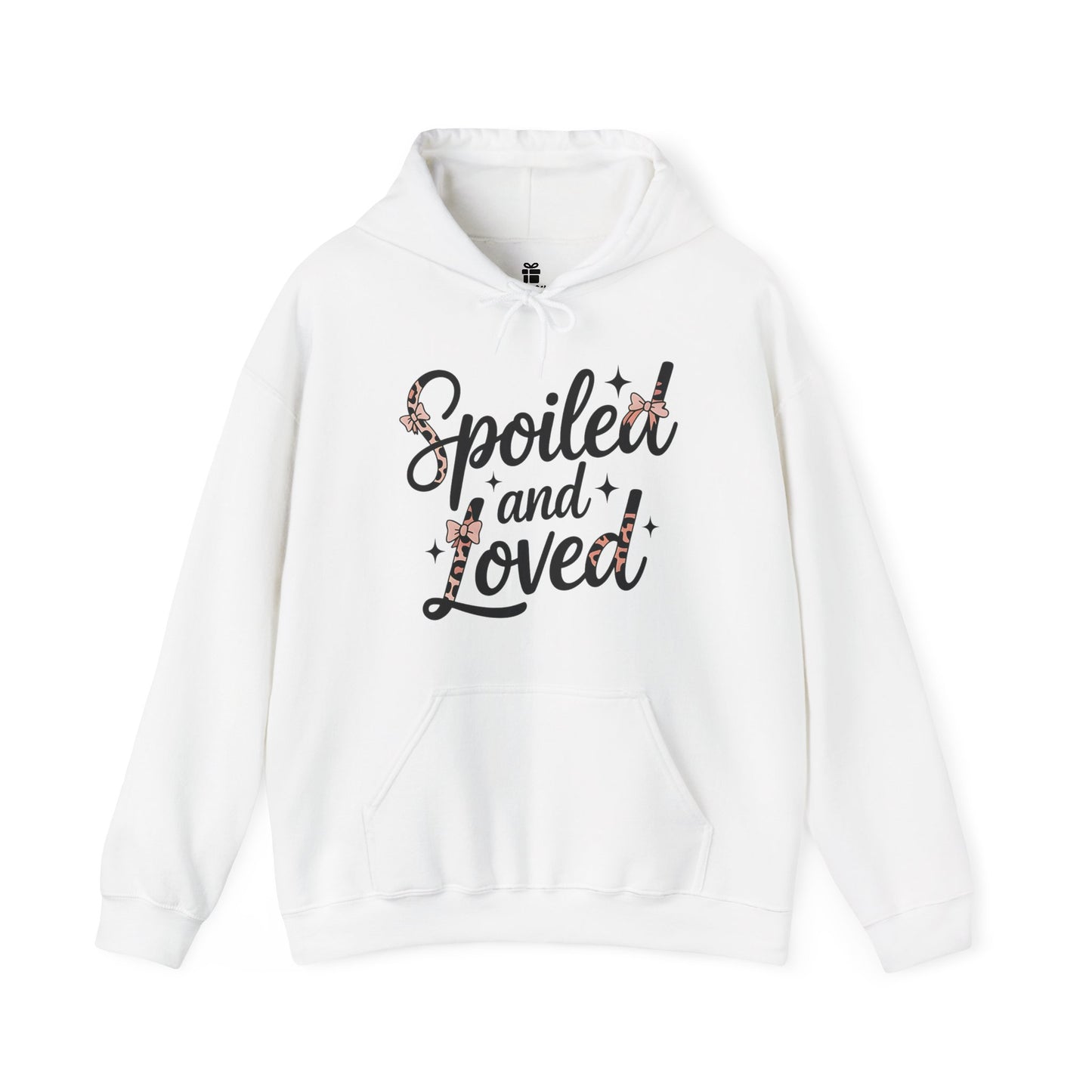 Spoiled and Loved Hoodie | Script Text with Stars and Bow