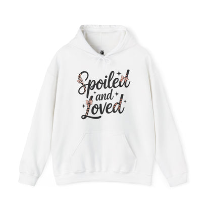 Spoiled and Loved Hoodie | Script Text with Stars and Bow