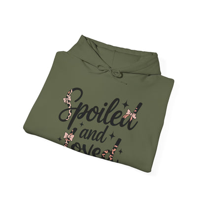 Spoiled and Loved Hoodie | Script Text with Stars and Bow