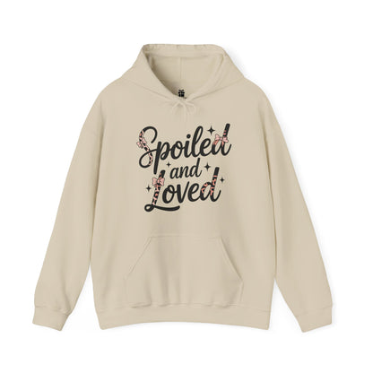 Spoiled and Loved Hoodie | Script Text with Stars and Bow