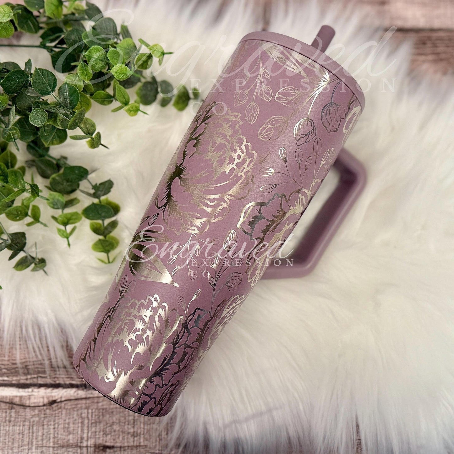 Engraved Brumate Tumbler | Lilac Dusk 40oz | Peony Floral Custom Gift