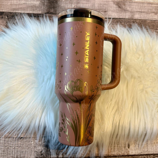 Mocha Latte Stanley Protour Tumbler - Pumpkin Patch Design | Vacuum Insulated Cup