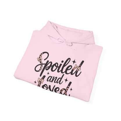 Spoiled and Loved Hoodie | Script Text with Stars and Bow