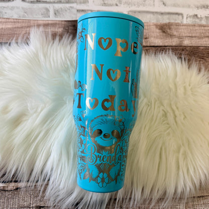 Laser Engraved HydroJug Neon Wave Tumbler – Sloth Design, Powder-Coated Finish