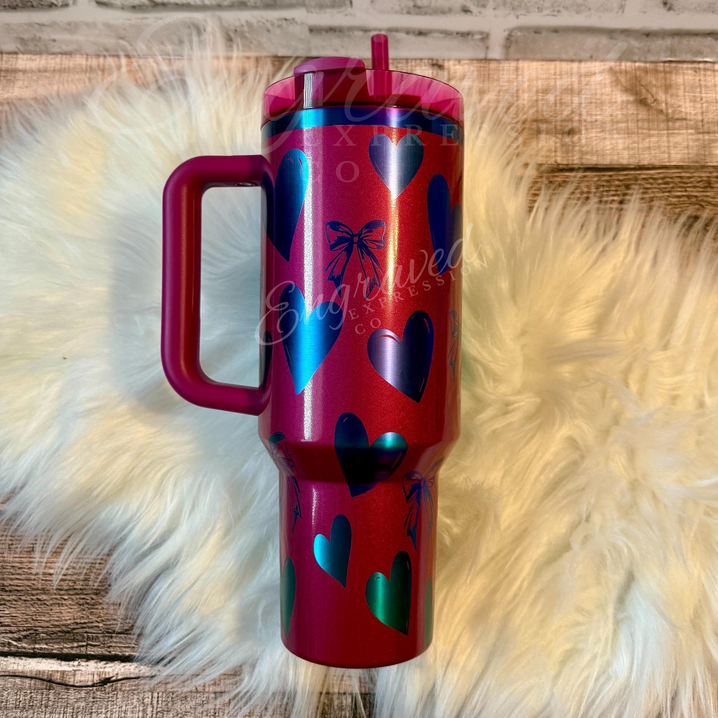 Engraved Stanley Tumbler – Limited Edition Berry Truffle Quencher Cup, Vacuum Insulated