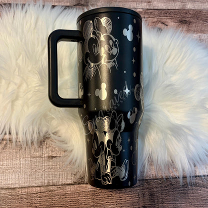 Engraved Hydrojug Tumbler - Custom Black Travel Tumbler With Cute Engraved Design