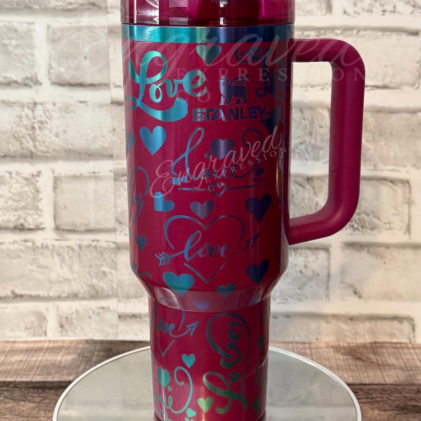 Engraved Stanley Tumbler | Vacuum Insulated Cup with Berry Truffle Finish - Personalized Travel Companion