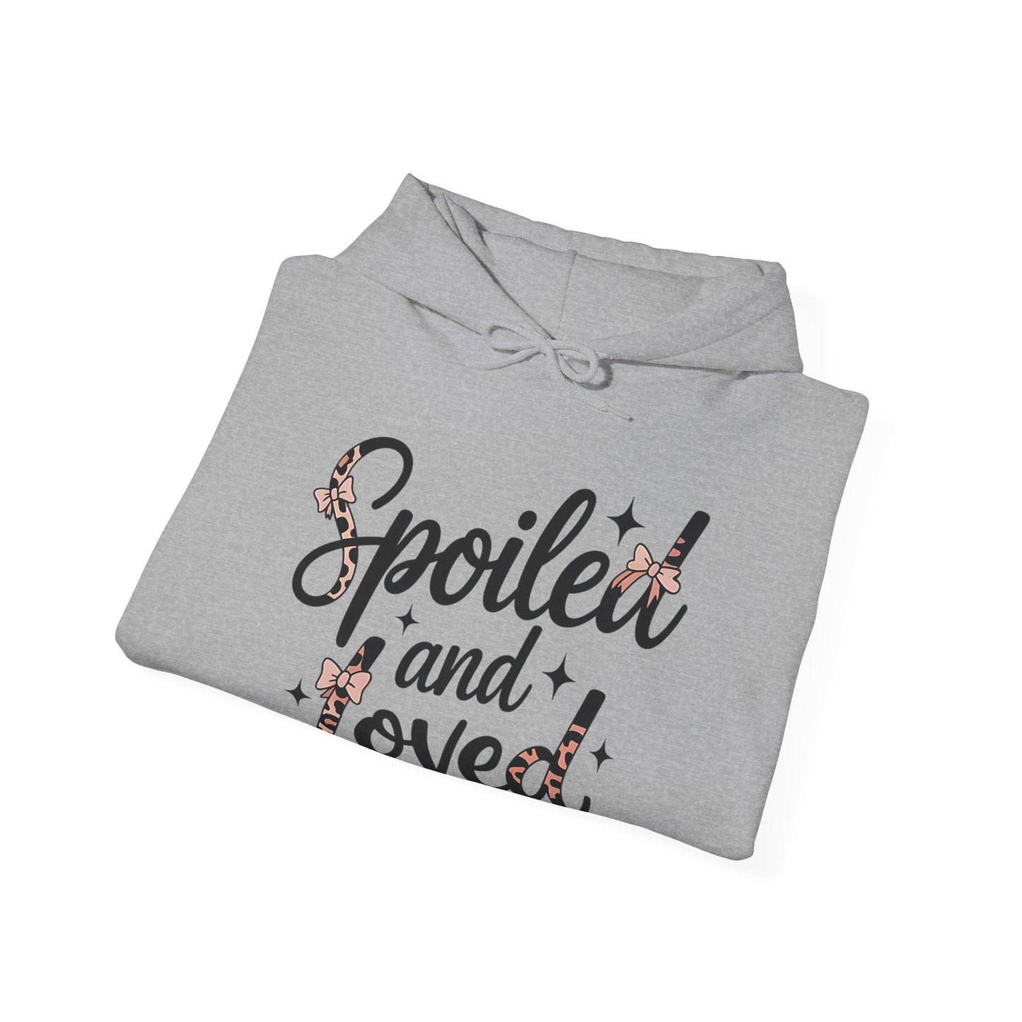 Spoiled and Loved Hoodie | Script Text with Stars and Bow