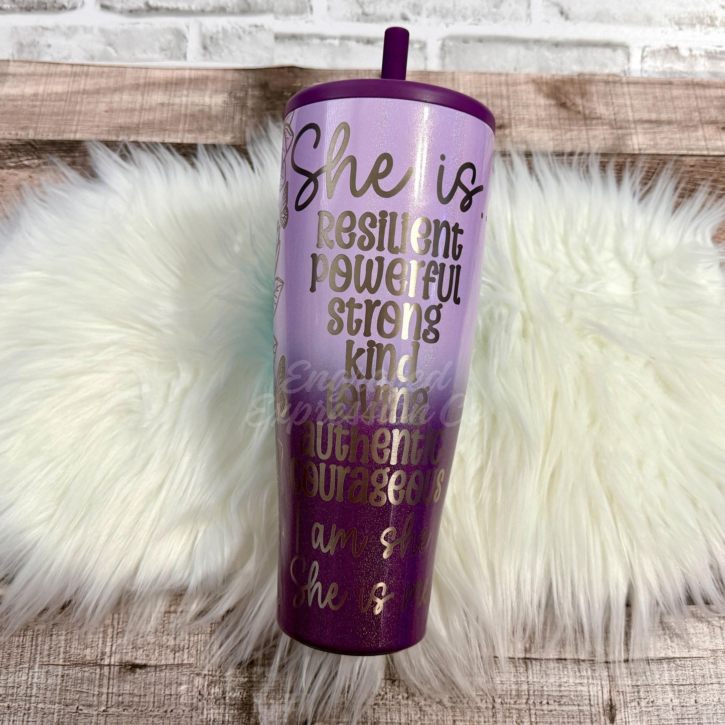 Engraved Brumate Tumbler – Limited Edition Violet Crush | Hibiscus Floral Design