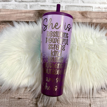 Engraved Brumate Tumbler – Limited Edition Violet Crush | Hibiscus Floral Design