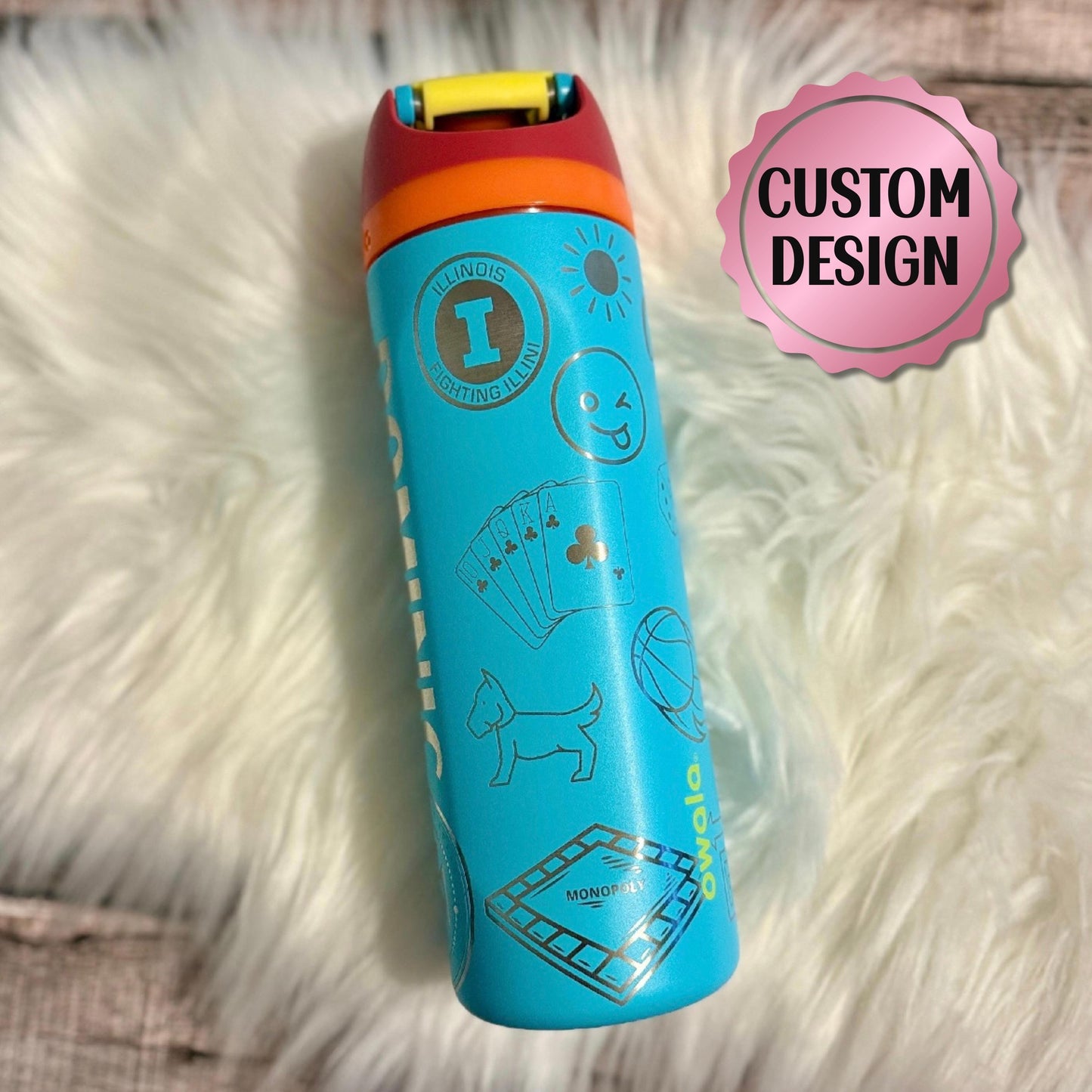 Custom Engraved Tumbler - Personalized Water Bottle | Leakproof Drinkware for Kids
