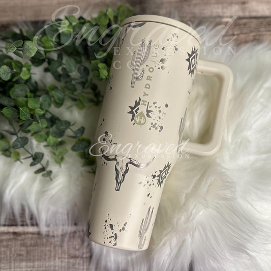 Engraved Aztec Tumbler | Stainless Steel Travel Mug With Double Wall Insulation