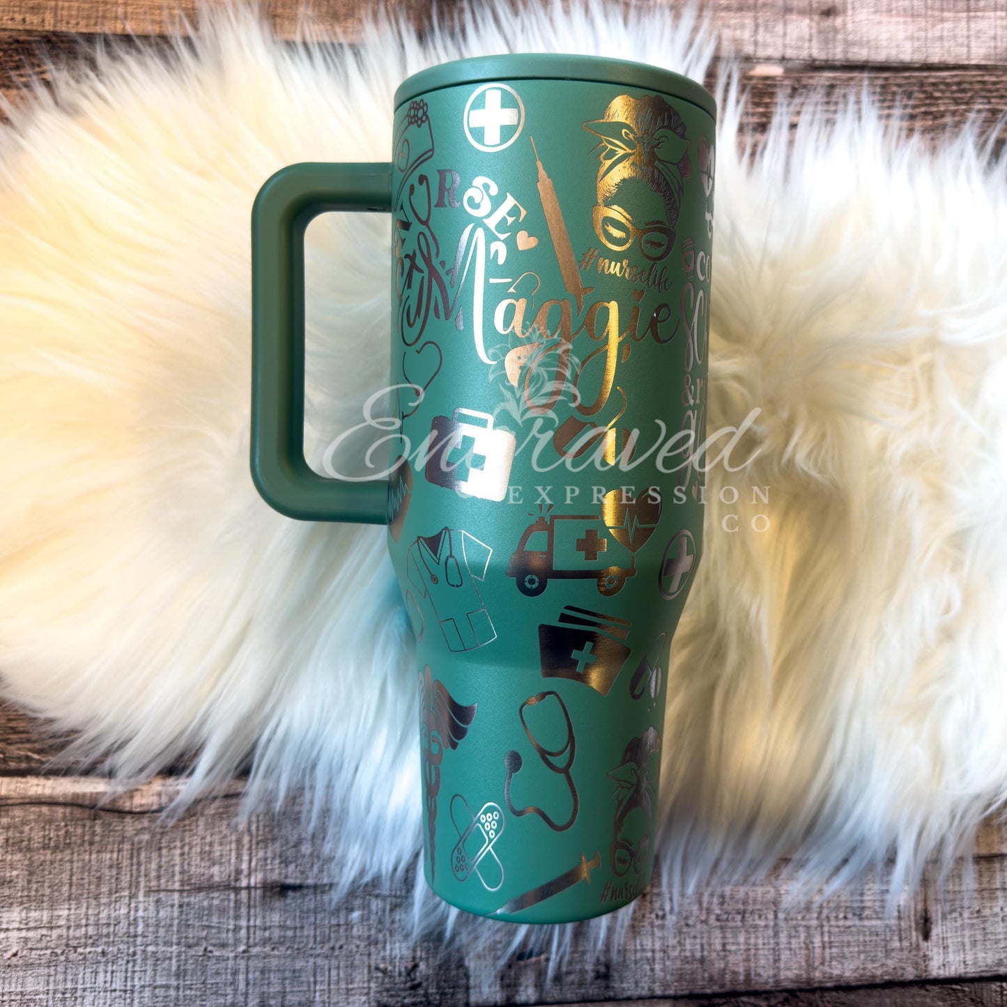 Engraved Hydrojug Tumbler – Laser Etched Nurse Design | Large Capacity Insulated Bottle