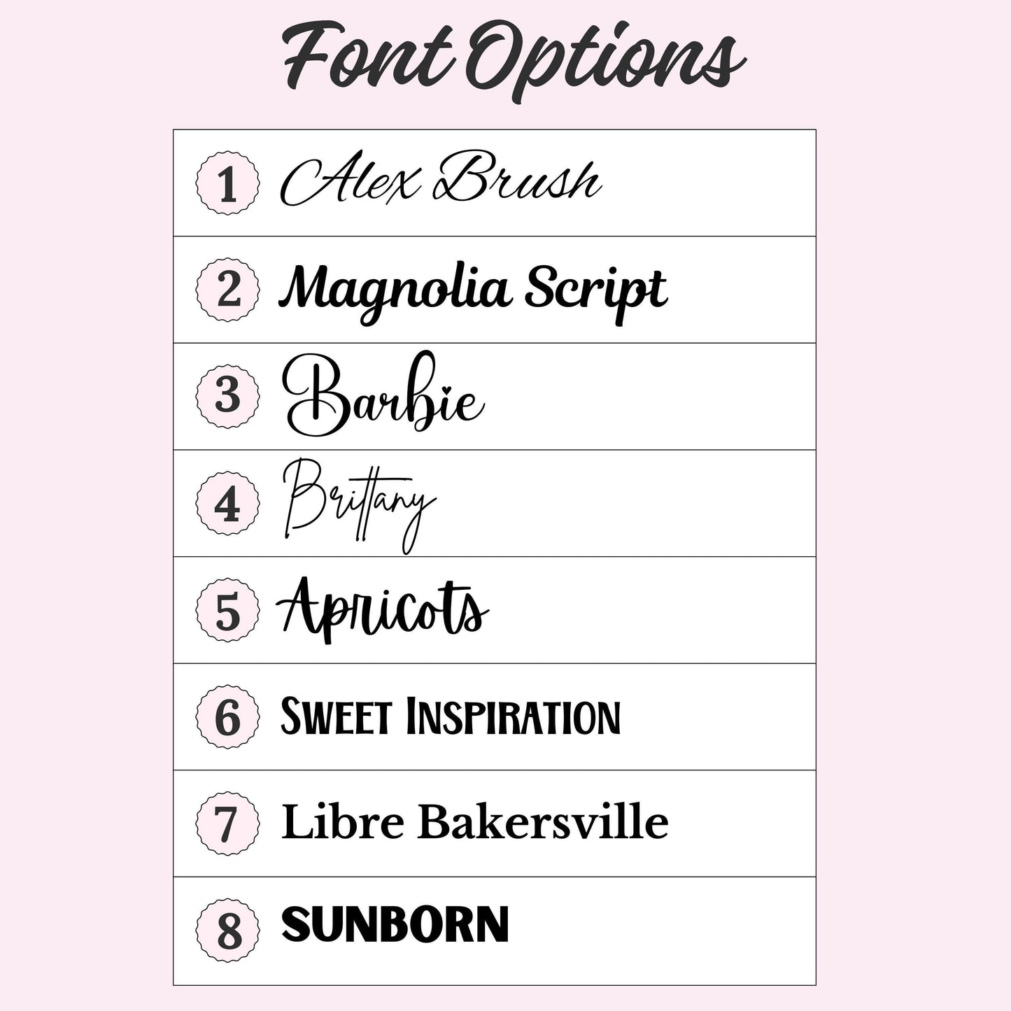 Font options