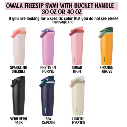 Engraved Owala Tumbler – 40oz Magnolia Floral Boho Style Insulated Drink Cup