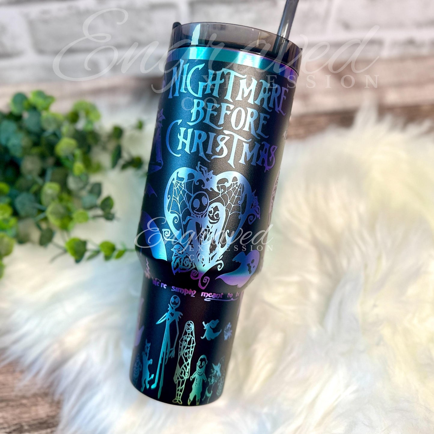 Stanley Quencher Tumbler – Engraved Black Chroma Double Wall Insulated Cup