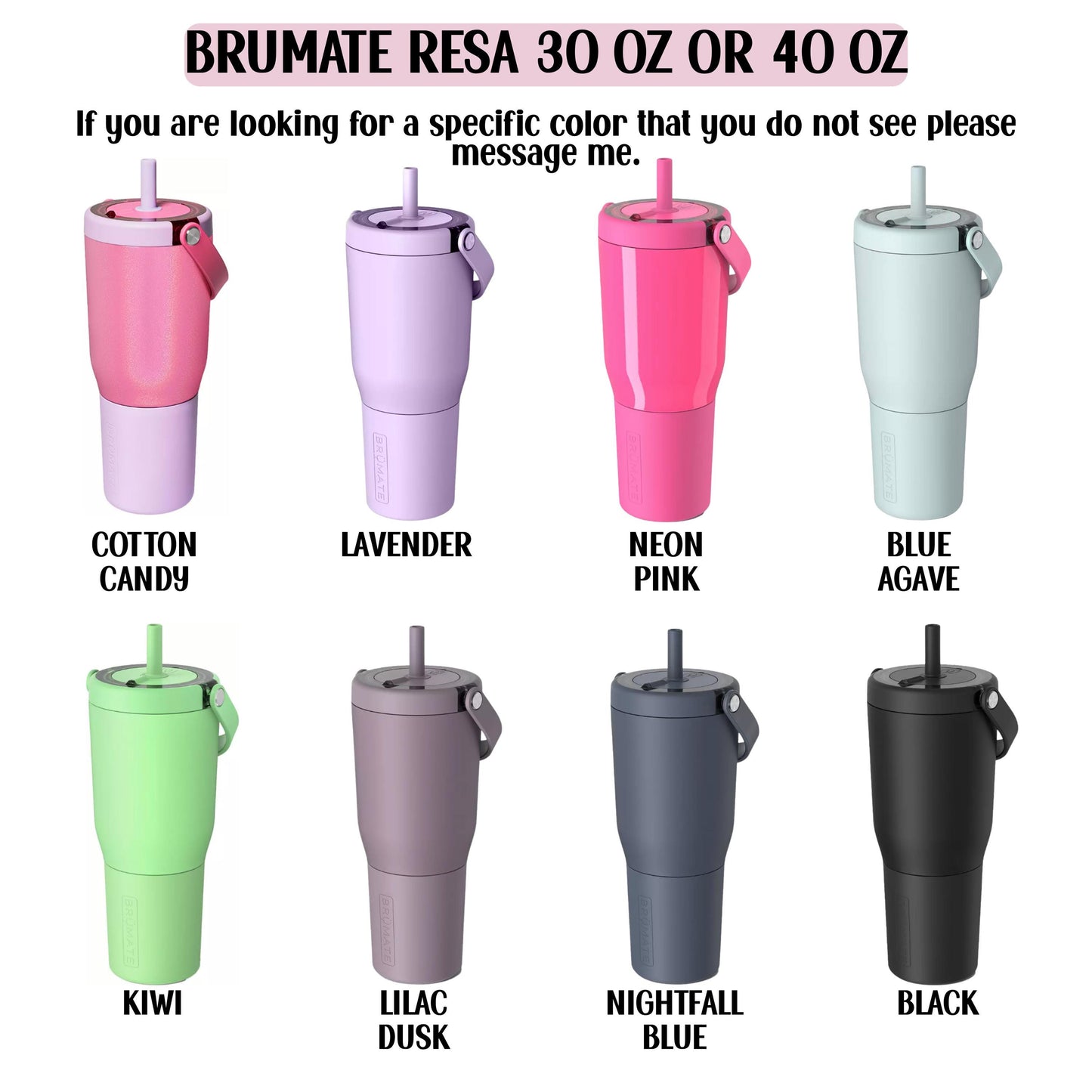 Engraved Owala Tumbler – 40oz Magnolia Floral Boho Style Insulated Drink Cup