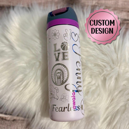 Custom Engraved Owala Tumbler – Personalized Water Bottle | Stainless Steel Insulated