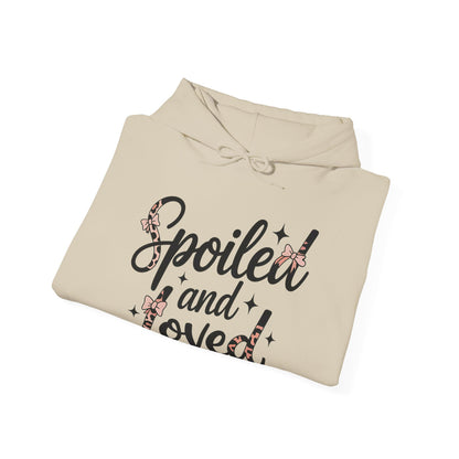 Spoiled and Loved Hoodie | Script Text with Stars and Bow