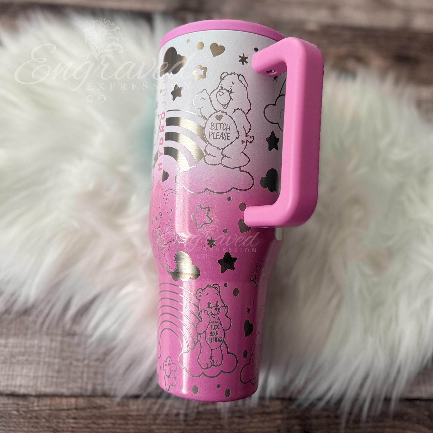 Engraved Stainless Steel Tumbler - Candy Coated Hydrojug Traveler With Sassy Bear Design