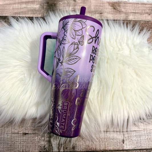 Engraved Brumate Tumbler – Limited Edition Violet Crush | Hibiscus Floral Design