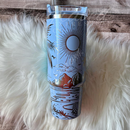 Stanley Quencher Tumbler - Engraved Stainless Steel 40 oz Coastal Living Cup