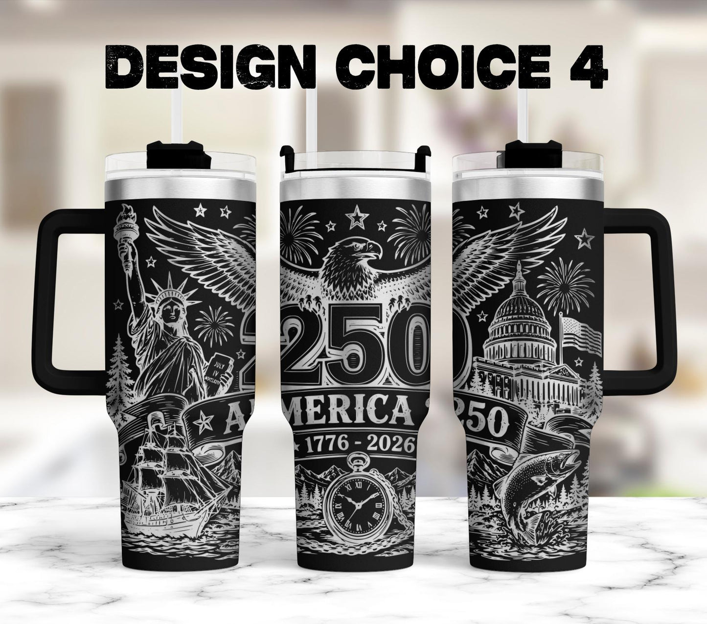 Engraved YETI Tumbler – America 250 Patriotic Drinkware | Limited Edition Cup
