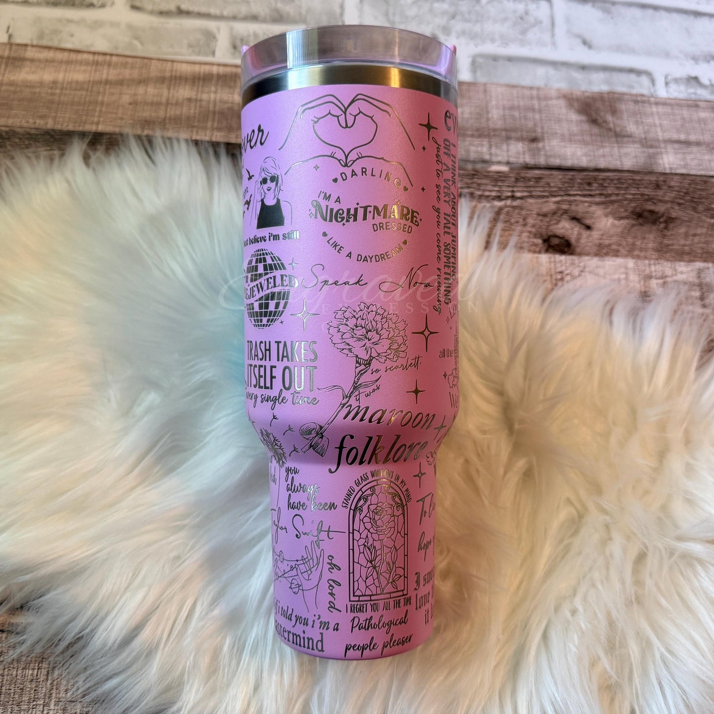 Engraved Stanley Tumbler – 40oz Stainless Steel Hot Cold Tumbler in Amethyst