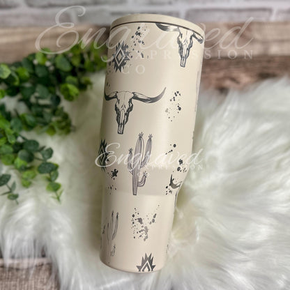 Engraved Aztec Tumbler | Stainless Steel Travel Mug With Double Wall Insulation