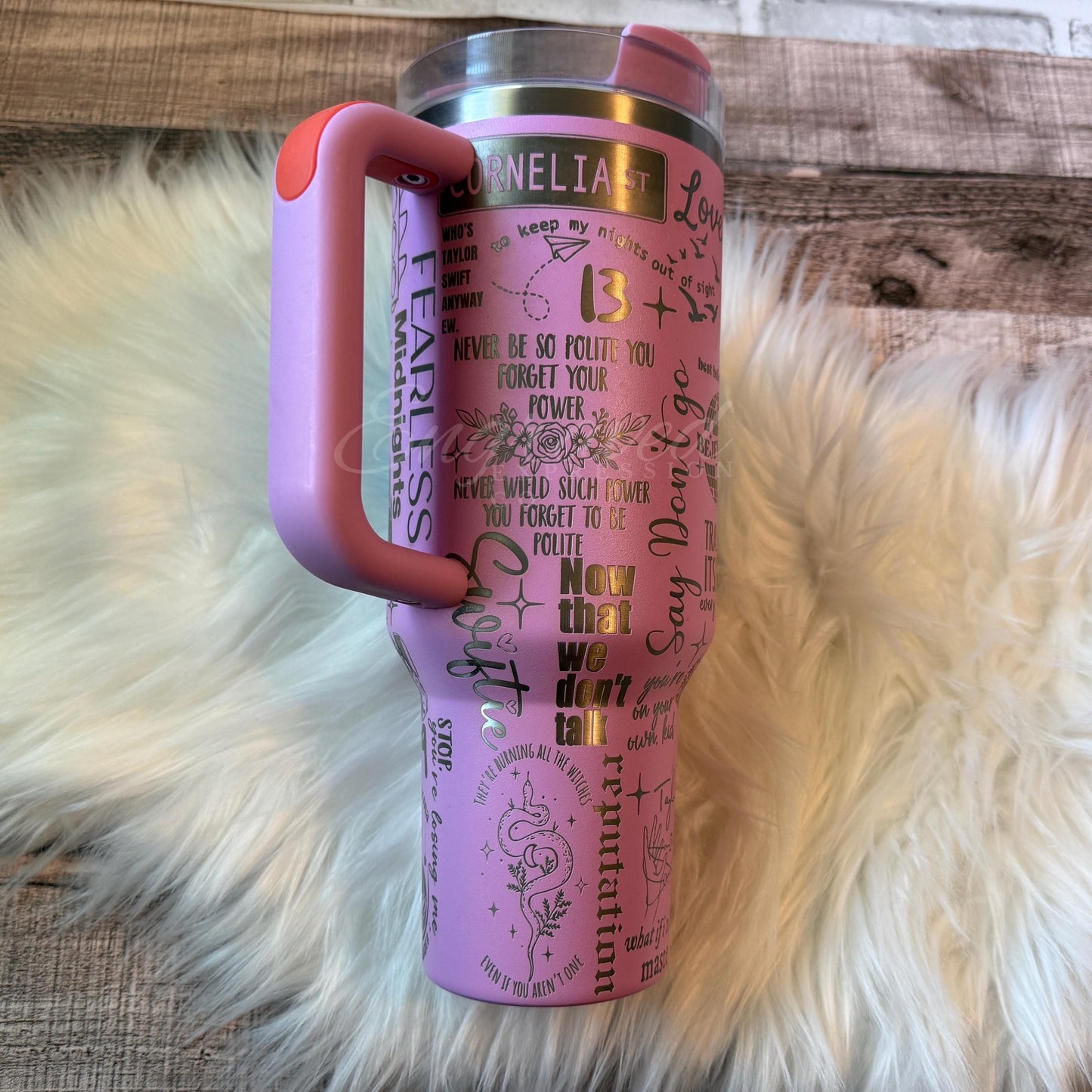 Engraved Stanley Tumbler – 40oz Stainless Steel Hot Cold Tumbler in Amethyst
