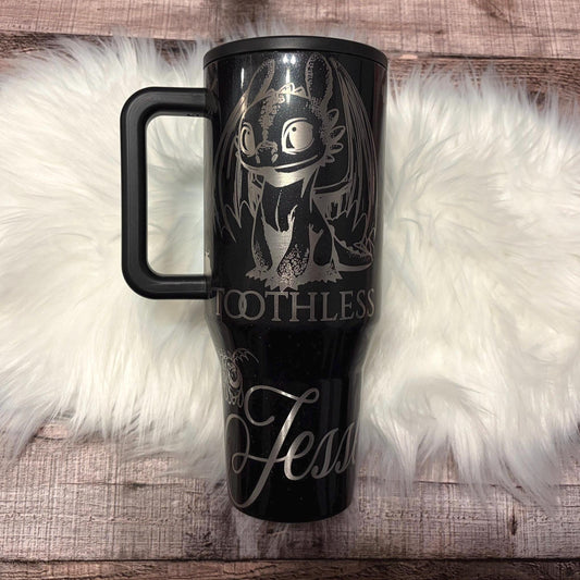 Engraved Dragon Tumbler - Personalized Drinkware 40oz Travel Cup With Permanent Engraved Finish
