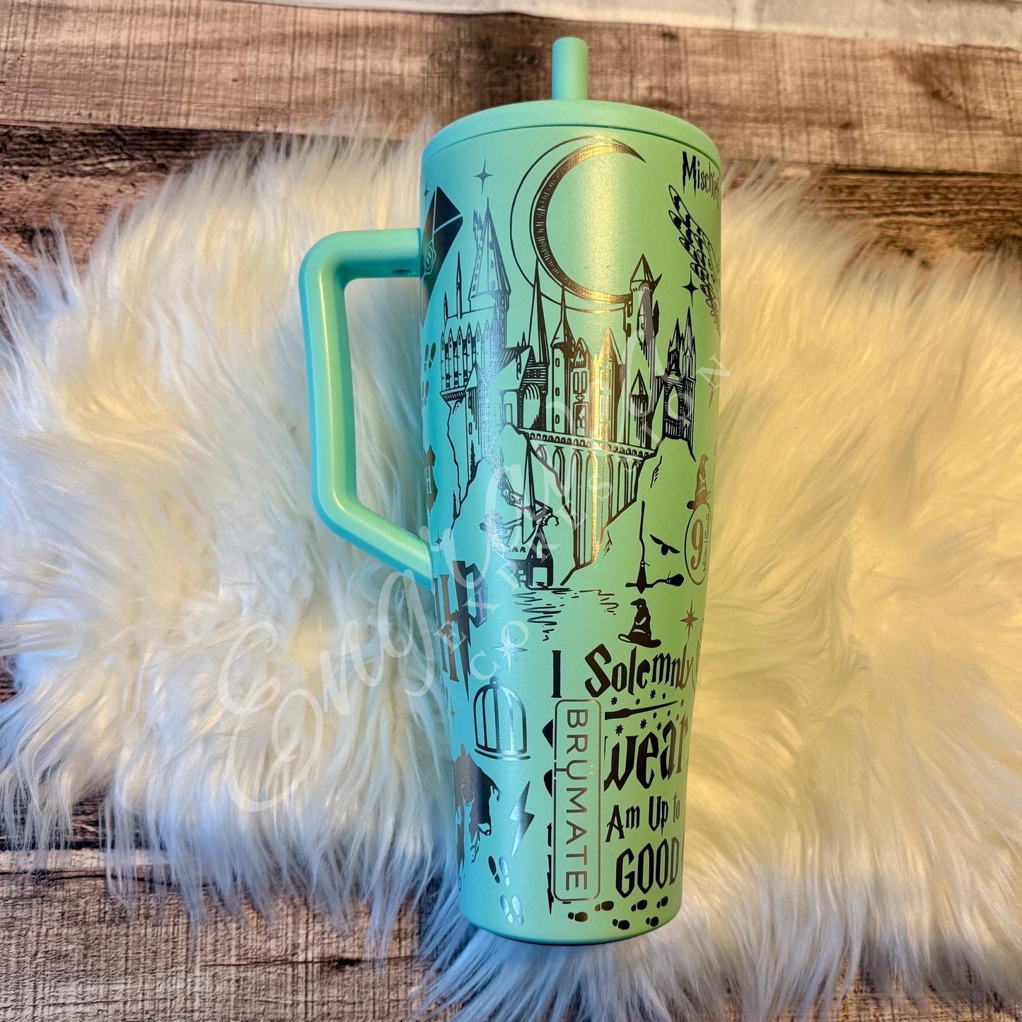 Engraved Brumate Tumbler - Mint Color 40 oz Era | Leak Proof Wizard Design