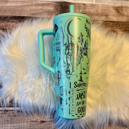 Engraved Brumate Tumbler - Mint Color 40 oz Era | Leak Proof Wizard Design