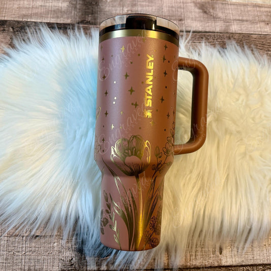 Mocha Latte Stanley Tumbler - Engraved Stainless Steel Pumpkin Patch Cup, Fall Drinkware