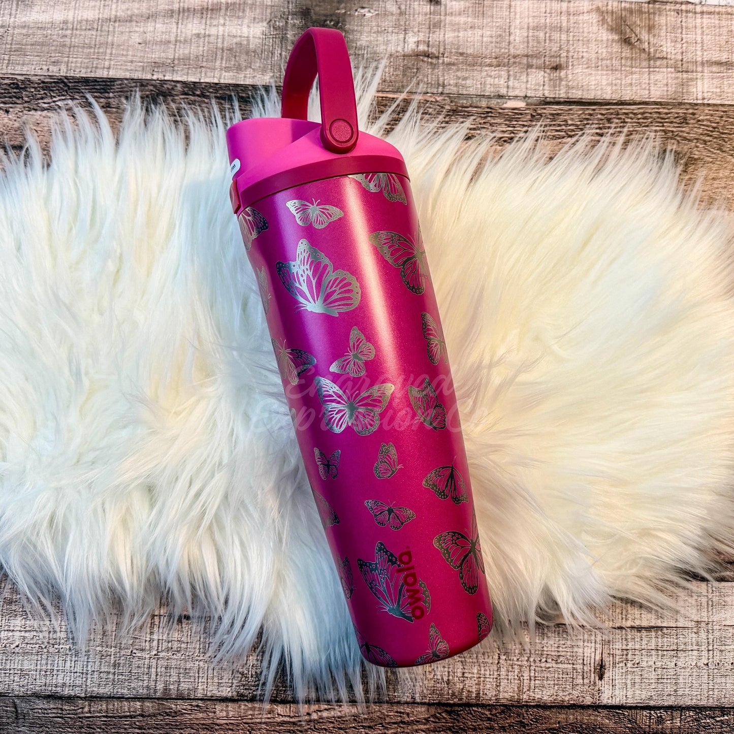 Engraved Owala Tumbler – 40oz Insulated Bottle With Custom Butterfly Design
