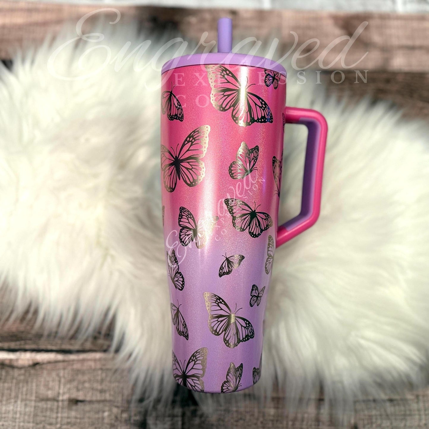 Engraved Brumate Tumbler - 40 oz Era Cotton Candy | Butterfly Design, Limited Edition