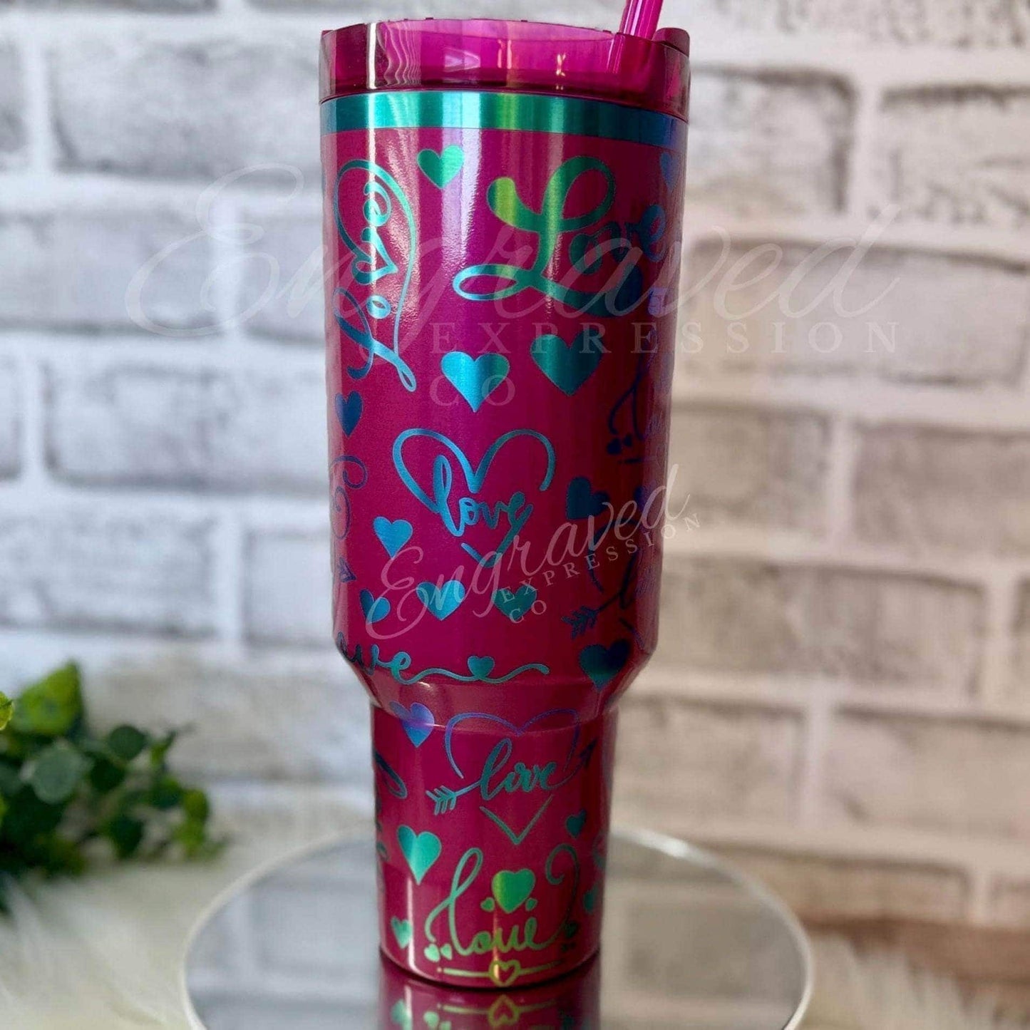 Engraved Stanley Tumbler | Vacuum Insulated Cup with Berry Truffle Finish - Personalized Travel Companion