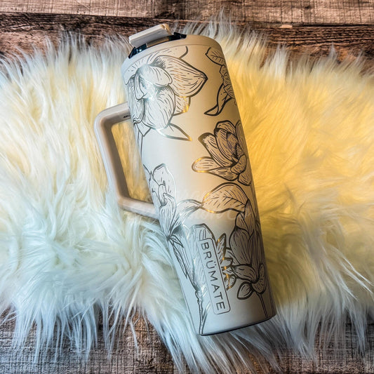 Engraved Brumate Era, Dune 40Oz Tumbler, Floral Full Wrap Gift