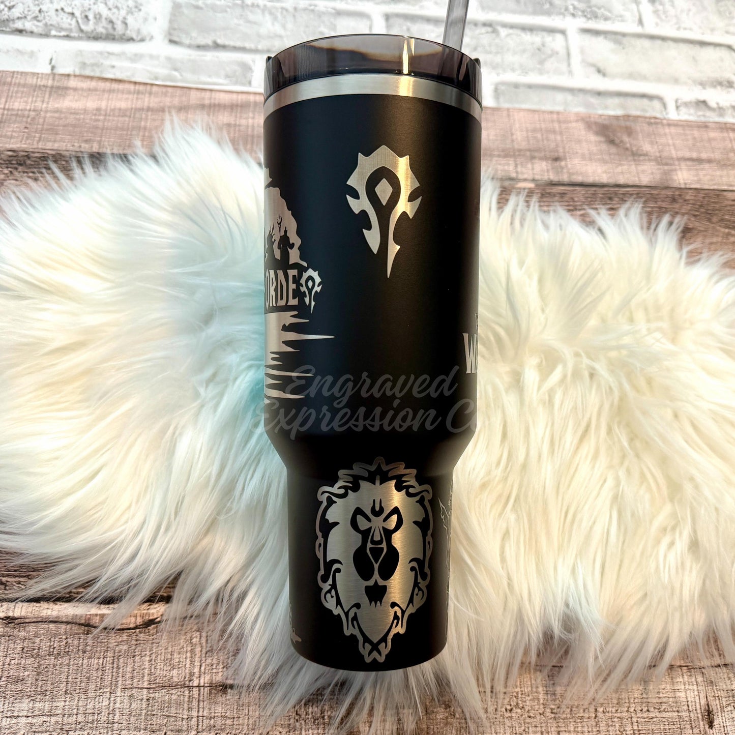 Stanley 40oz Tumbler | Engraved Fantasy Warrior Design - Custom Name, Vacuum Insulated Cup