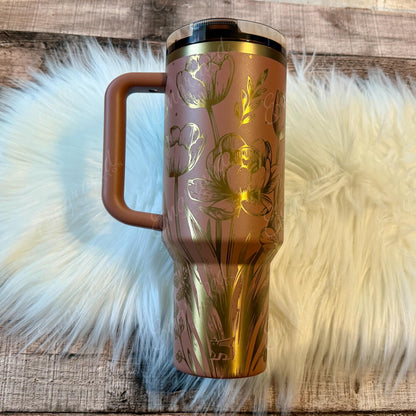 Mocha Latte Stanley Tumbler - Engraved Stainless Steel Pumpkin Patch Cup, Fall Drinkware