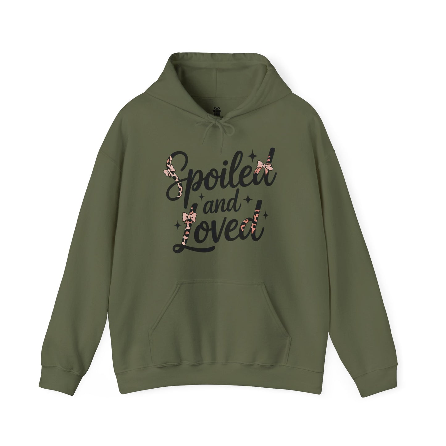 Spoiled and Loved Hoodie | Script Text with Stars and Bow