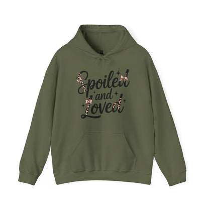 Spoiled and Loved Hoodie | Script Text with Stars and Bow